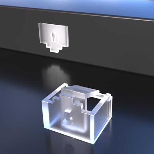 10Pcs RJ45 Port Lock Set with 1 Key - Locking RJ45 Port and Dust Blocker, Transparent Dust Cover Caps, Female Port Plug Protectors, Compatible with Computers, TVs, Routers, and Other RJ45 Devices
