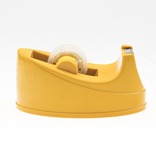 Prosun Desktop 1/4'', 1/2'' Tape Dispenser, Office and School Clear Tape Cutter, Modern Simple Design, TG07-YLW