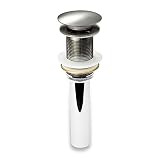 Decor Star PU-001-TB 1 5/8" Bathroom Faucet Vessel Vanity Sink Pop Up Drain Stopper Without Overflow Brushed Nickel