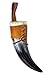 Valhalla Vineyards Wine/Mead Drinking Horn (4-5oz) Medieval Viking Cup w/Brown Leather Clip Button Holster - Authentic Medieval Inspired Mug