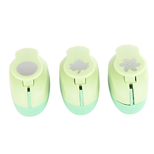 Paper Punch Hole Puncher -- (3 PACK Circle Maple Leaf Retro Flower) -- Personalized Paper Craft Punchers Shapes Set -- For Scrapbook Engraving Kids Artwork -- Greeting Card Making DIY Crafts