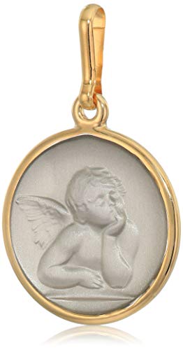 Alex and Ani - Dije de placa grande de plata de ley de 14 quilates y dos tonos Cherub para mujer, expandible