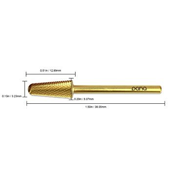 PANA 3/32" Shank Size Professional - Gold Safety Carbide Bit Extra Fine Grit - Nail Drill Bit for Dremel Machine