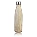 King Do Way Double Wall Vacuum Insulated Stainless Steel Sports Water Bottle, Light Yellow Wood, 17 Ounce