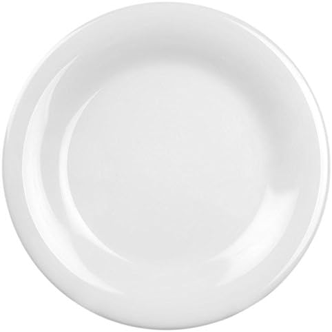 Coleur 6-1/2 in. Wide Rim Plate in White (12-Piece)