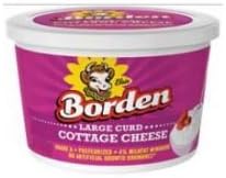 Borden Large Curd Cottage Cheese, 16 Fluid Ounce -- 6 per case.