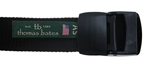 Trekker Metal Free Ratchet Buckle Web Belt Made in USA by Thomas Bates (Black)