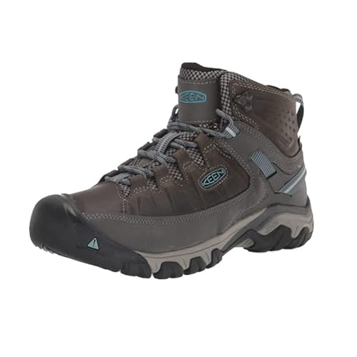 KEEN Women's Targhee 3 Mid Waterproof Hiking Boot, Magnet/Atlantic Blue, 6 M (M…