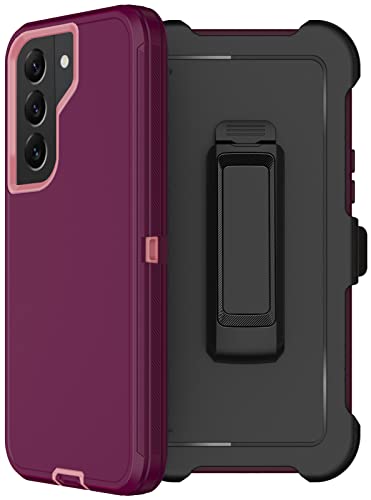for Samsung Galaxy S22 Case with Belt Clip Holster, 2X Screen Protector, [Military Grade Protection] Heavy Duty Full Body Shockproof Dust-Proof Rugged Protective Cover for Samsung S22 5G