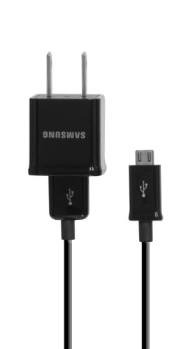 Samsung 1Amp Detachable with USB to Micro USB Cable Travel Charger - Non-Retail Packaging - Black