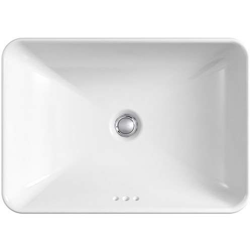 KOHLER K-5373-0 Vox Rectangle Vessel Above-Counter Bathroom Sink, White