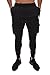 YoungLA Gym Joggers for Men | Skinny Tapered Cargo | Slim Fit Sweatpants| Workout Pants Clothes with Pockets | 203 Bk M Black