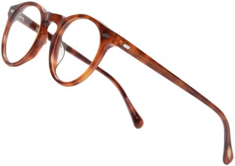 EAREADA Vintage Round Glasses Clear Lens Thick Round Rim Acetate