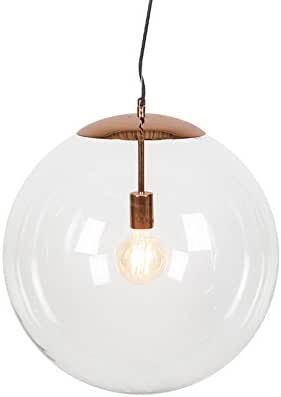 QAZQA Moderno Lámpara colgante moderna cobre 50 cm - Ball Vidrio