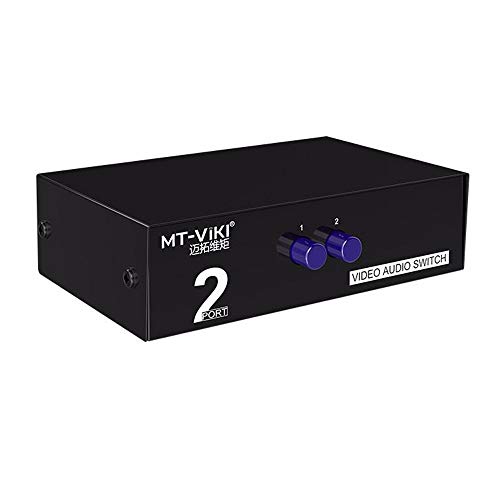 AuviPal 2-Way RCA Switcher 2 in 1 Out Composite Video L/R Audio AV Selector Box for DVD VCR VHS/AV Receiver/Game Consoles
