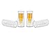 Decodyne Bullet Shaped Shot Glasses - Dual Layered Glass - Ideal for Bachelor Party Gifts - Perfect as Stocking Stuffers (Set of 4)