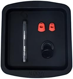 NOIR | Premium Wax Carving Set - Black 8" Tray + 4.75" Stainless Steel Dab Tool + 7ml Silicone Jar + Finger Covers (FDA Approved - Includes Storage Tube, End Covers)