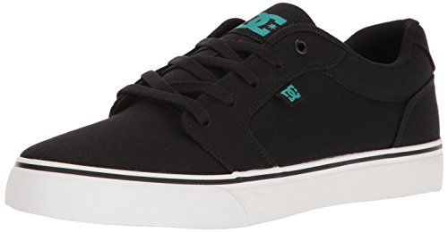 DC Men's Anvil TX Skateboarding Shoe, Black/Turquoise, 12 D US