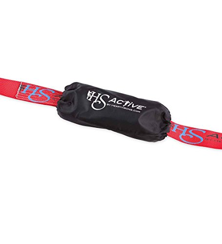 HearthSong 50 ft Slackline Kit with Training Line, Includes Protective Tree Pads and Carrying Bag, 800 LB Max Weight