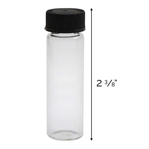 144pk ASR 2 Dram 7mL Hobby Craft and Gold Prospecting Air Tight Glass Storage Vials - Thumbnail 2
