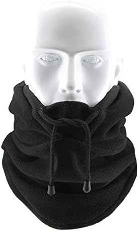A black windproof balaclava mask with a hat design.