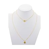 Boosic Boho Coin Pearl Crystal Beaded Metal Chain Initial Choker Necklace Jewelry Gold Tone