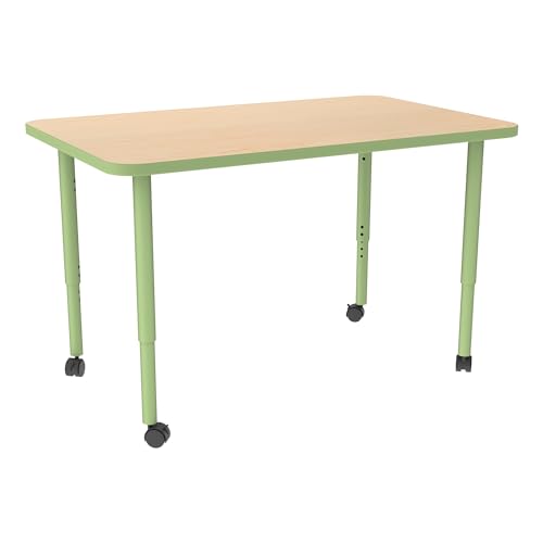 Learniture Accent Series Rectangle Adjustable-Height Mobile Collaborative Activ…