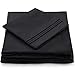 Cosy House Collection King Size Bed Sheets - Black Luxury Sheet Set - Deep Pocket - Super Soft Hotel Bedding - Cool & Wrinkle Free - 1 Fitted, 1 Flat, 2 Pillow Cases - King Sheets - 4 Piece