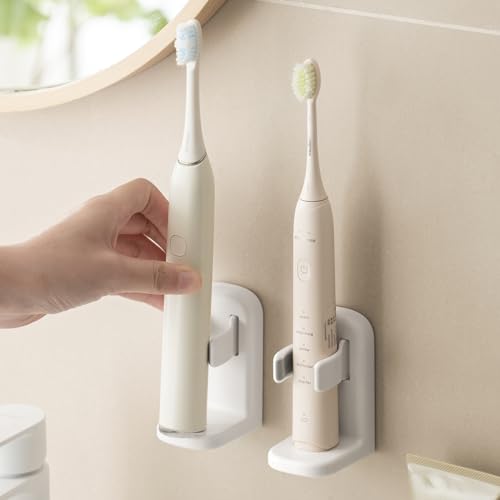 Toski Electric Toothbrush Holder Wall without Drilling 2 Pieces | Electric Toothbrush Head Holder with Drain Hole, Bathroom Toothbrush Holder, Toothbrush Holder