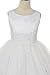 Kid's Dream Girls' Satin Bodice Communion Dress with Floral Waistband and Tulle Skirt - WH 6 White
