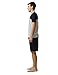 Suntasty Men's Summer Sleepwear Lounge Set Stripe Short Sleeve Pajamas Top with Solid Shorts Blue XL