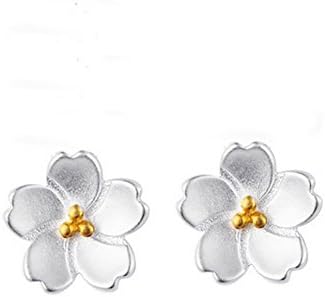 Sterling Silver Cherry blossoms Stud Earrings