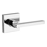 Baldwin PV.SQU.R.CSR.260.6L.DS Square Right-Handed Privacy Lever with Contemporary Square Rose, Polished Chrome