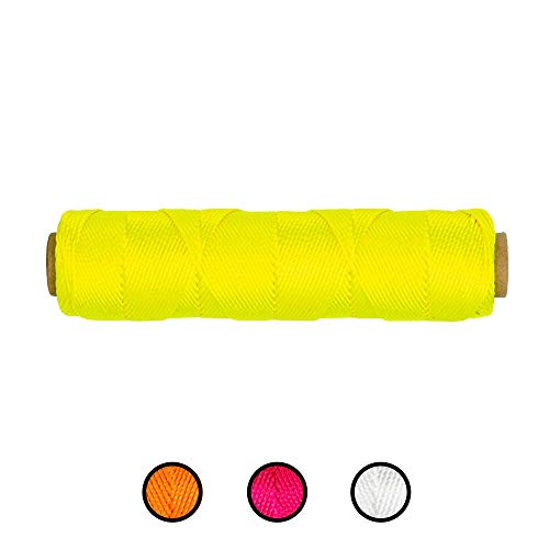 Twisted Nylon Mason Line #18 - SGT KNOTS - Moisture, Oil, Acid, Rot Resistant - Twine String Masonry, Marine, DIY Projects, Crafting, Commercial, Gardening use (1,000 feet - Fluorescent Pink)