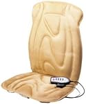 Roadpro 12V Heated Seat/Back Cushion with 5 Powerful Motors for Upper and Lower Back Massages Suede/Tan