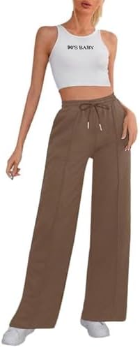 Sport Sweatpants Wide Leg With Line ‚Äì High Waist Side Pockets