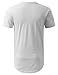 URBANCREWS Mens Hipster Hip Hop Ripped Zipper Crewneck T-Shirt White XLarge