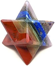 Chakra Merkaba Star (Red Jasper, Peach Aventurine, Golden Quartz, Green Aventurine, Lapis Lazuli, Blue Aventurine, Amethyst)