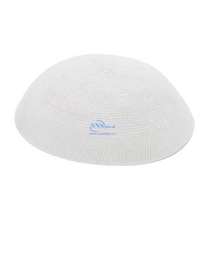 SNSArts & Judaica Beautiful D.M.C Kippah 13cm- Plain White, Min Qty Order 2 - The Price is for 2 pcs