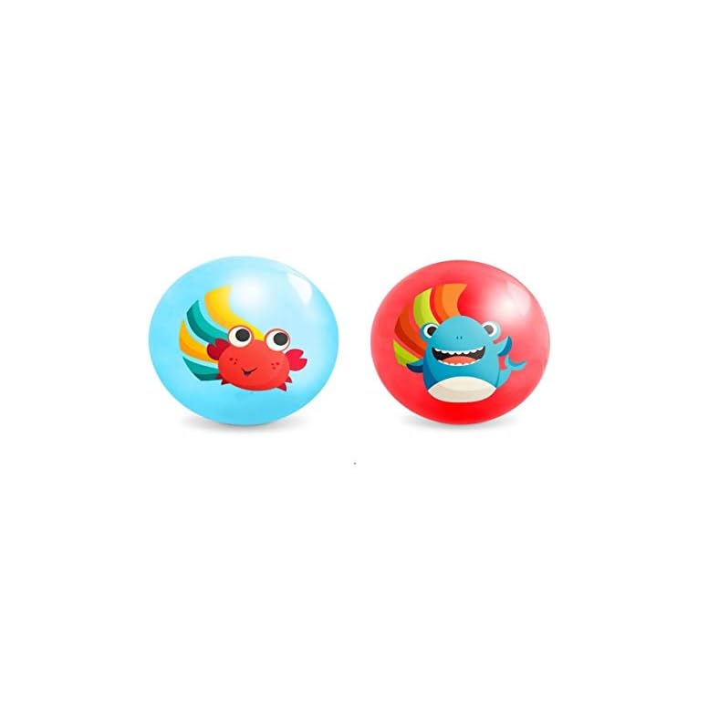 B. Toys – Bouncy Balls for Kids – 2 Pack – 8.5” – Air Pump Included – Shark & Crab Play Balls – Indoor & Outdoor…