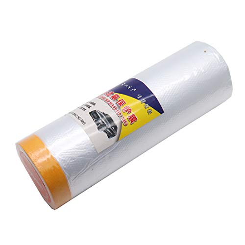 Autoly Pre-Taped Masking Film for Car Decoration Auto Paint Protection 15x1.8Meter/Roll