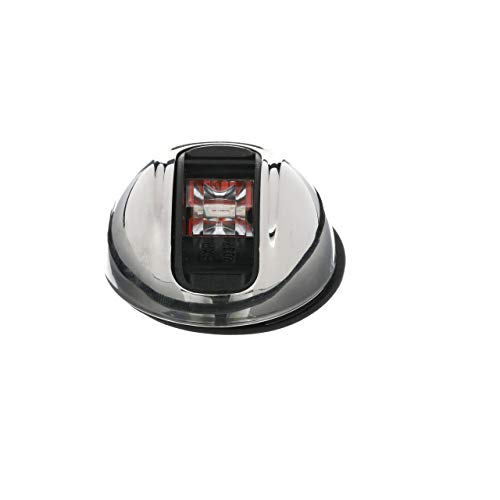 attwood NV3012SSR-7 LightArmor 2-Mile Vertical Surface Mount Navigation Light, Red LED Lighting, Round Stainless Housing