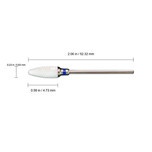 Pana Professional - Large Cone White Ceramic Bit 3/32" Shank Size - Nail Drill Bit for Dremel Machine