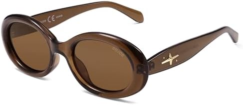 Retro Trendy Oval Round Polarized Sunglasses 80s 90s Vintage Sunnies Amazon.com: SOJOS Retro Trendy Oval Round Polarized  main image 2
