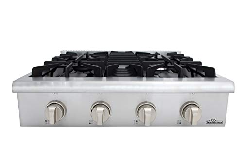 Thor Kitchen 30" Pro-Style Stainless Steel Rangetop, Gas Stove Top Cooker with 4 Sealed Burners and Light Up Control Knob-HRT3003U Cooktop, HRT3003-30 INCHES - Thumbnail 2