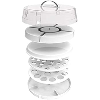 Crazy Chef Stackable Portable Food Carrier for Cakes, Cupcakes, Deviled Eggs, Vegetables and Dip - 4-in-1 Party Platter, Appetizer Platter. Space Saving, Easy to Carry Plastic Storage with Lid