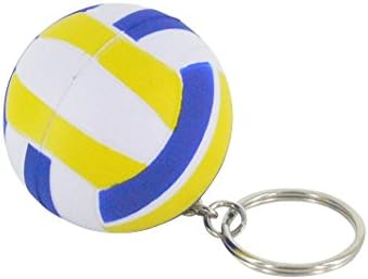 Cute Blue Rubber Mini Volleyball Shaped Key Chain