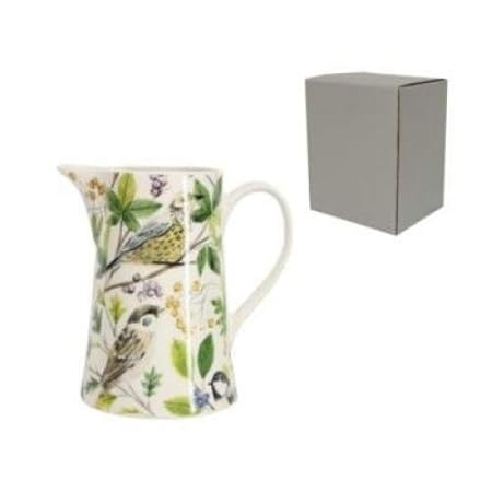 Gisela Graham, Garten, 15 cm, China-Milch Kanne, cremefarben – Robin, Bluetit Thrush usw.