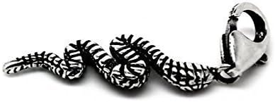 Moondrops Snake - Serpent - Animal - 925 Sterling Silver clip-on clasp Charm/Pendant