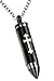 Men's 316 L Stainless Steel Black Cross Bullet Pendant Chain Necklace,20+2"